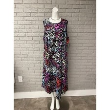 Rachel Roy Multicolored Animal Print Surplice Faux Wrap Dress Size 20 NWT