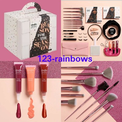 Studio London Riesen Vegane Kosmetik Box Make Up Geschenke Pinsel & Aufbewahrung UVP 100£