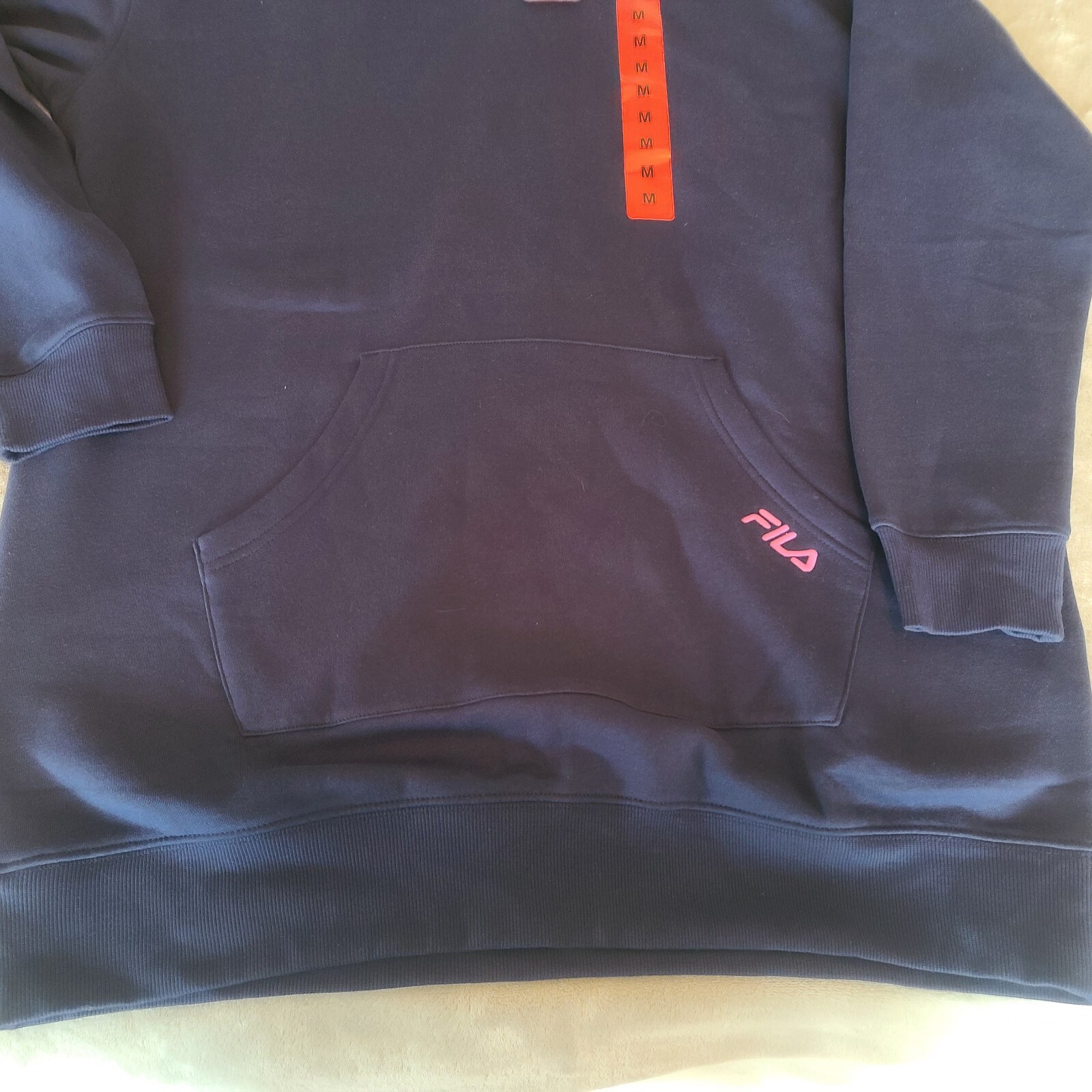 Felpa donna Fila blu navy media con cappuccio abito lunghezza pullover felpa Activewear