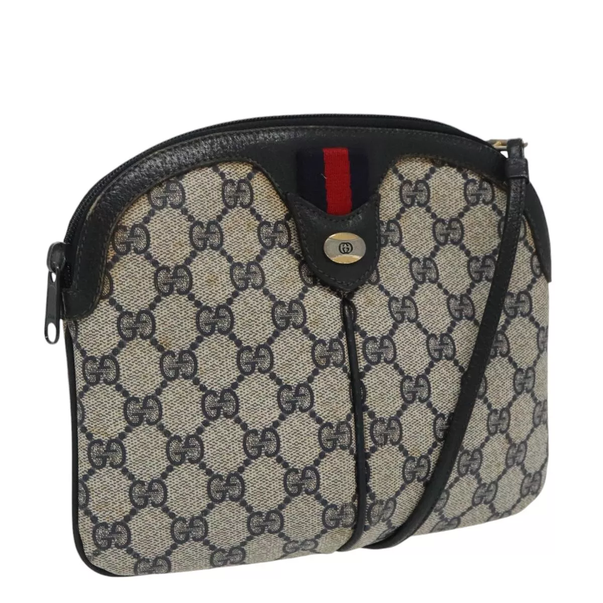 Sac à bandoulière GUCCI GG Supreme Sherry Line PVC rouge marine 904 02 047 authentique bs19728