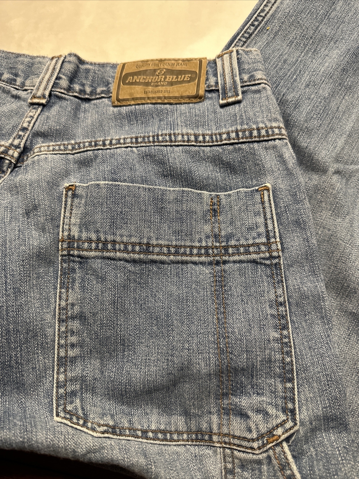 Anchor Blue Baggy Carpenter Denim Jeans Men 34 Light … Gem