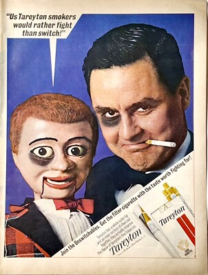 Vintage 1960s Tareyton Print Ad  Tareyton Smokers Would Rather Fight Than Switch