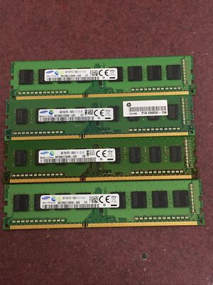 LOT OF 4 SAMSUNG 4GB 1Rx8 PC3-12800U DDR3-1600 Desktop Memory RAM