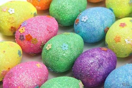 4cm Happy Easter Foam Glitter Eggs Grass Nest Bonnet Decoration Hoppy Art Craft - Picture 33 of 37