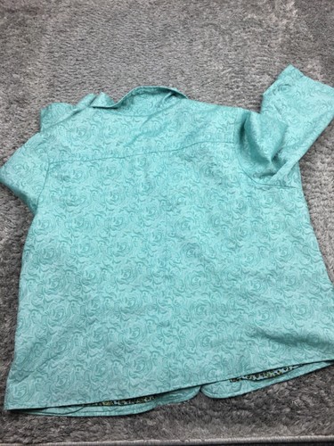 Bechamel Button Up Jacket Woman Size 3X Blue Cotton Blend 3/4 Sleeve - Picture 10 of 11