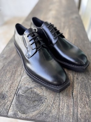 8 By YOOX Men Shoes Black Leather Lug Sole Chunky Sz 40 Italy7.5 Men| 9.5 Women