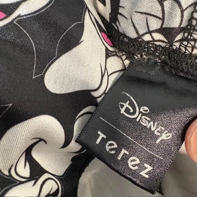 Leggings Disney Terez Mujer Pequeños Negros Blancos Estampado Mickey Minnie Hechos en EE. UU. Foto 4 de 4