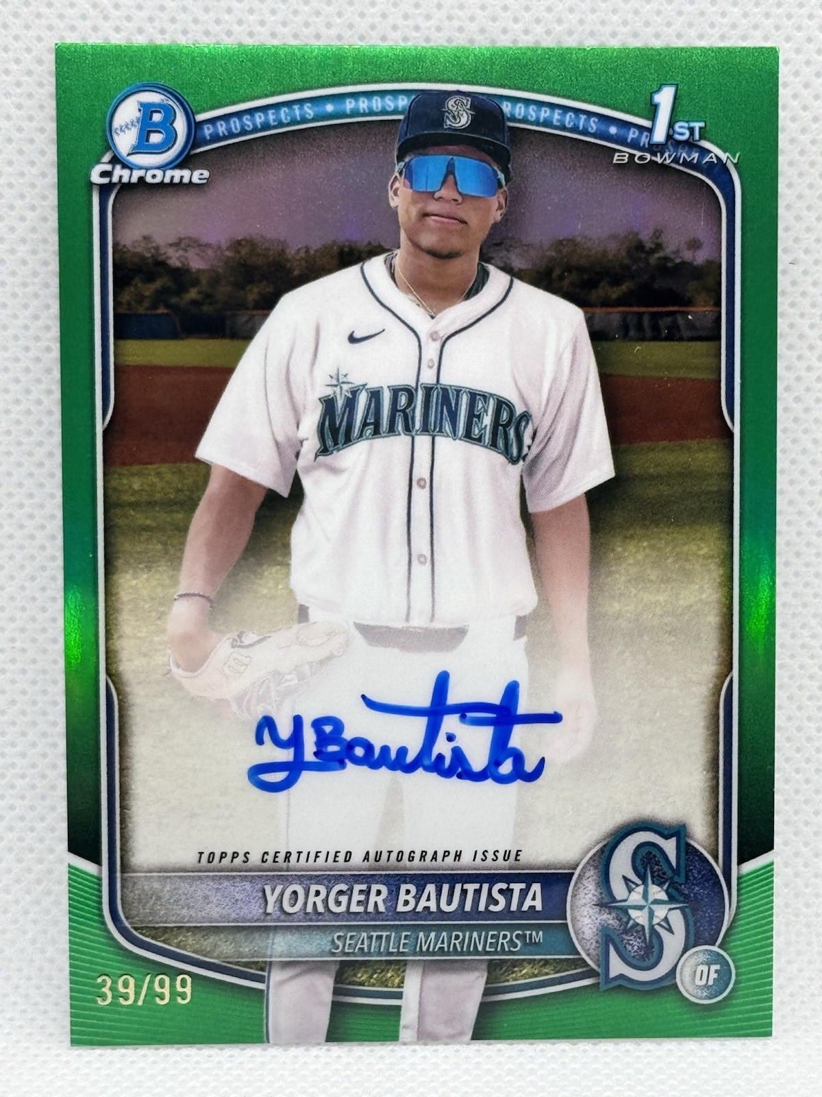 2025 Bowman Chrome Yorger Bautista TRUE GREEN 1st auto /99 Mariners