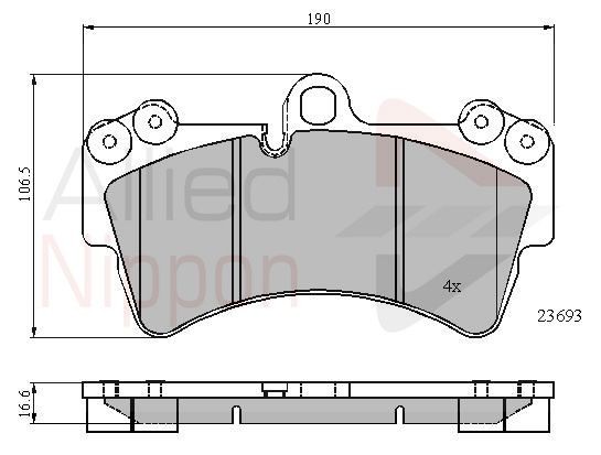 Brake Pad Set For Disc Front Fits Audi Q7 Porsche VW ALLIED NIPPON ADB01315