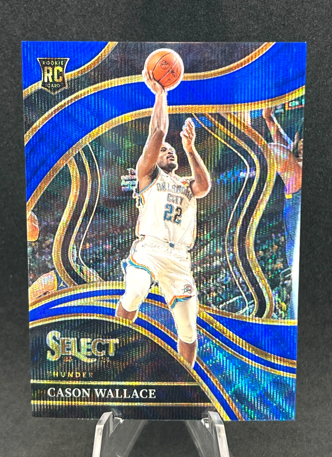 Cason Wallace #298 2023 Panini Select Courtside Blue Wave Prizm RC /75 - THUNDER