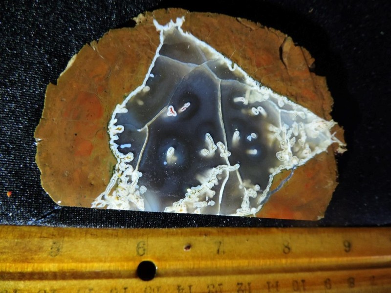 1 "SWEET" 3.65"X2.4"X1/4" SLAB, 2.7 OUNCES, PRIDAY PLUME AGATE