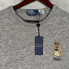 Polo Ralph Lauren Shirt Mens XL Gray Polo Bear Classic Fit Tee Collegiate Slub