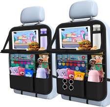 Car Backseat Organizer with Tray, Tablet Holder for Kids Road Trip 600D Oxford