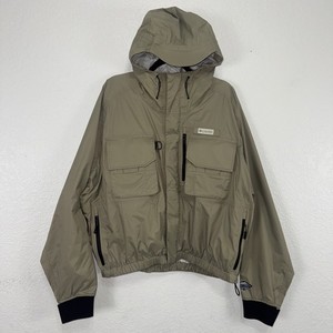 Columbia Wading Jacket Mens Sz XL Rain Destroyer PFG Tan Omni-Tech Fly Fishing