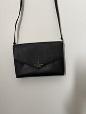 kate spade new york Black Crossbody Bag Snap Closure Adjustable Strap Gold