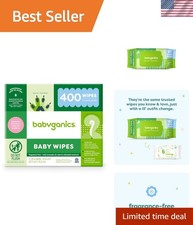 Plant-Derived Baby Wipes: Non-Allergenic, 400 Count - Perfect for Sensitive Skin