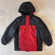 ZeroXposur Winter Coat Boys Small 8 Black/Red/Reflective Fleece Hood Shell Only