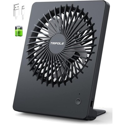 Leiser USB Tischventilator, 2000mAh Akku, 4-16 Std Betriebsdauer, 3 Geschwind...