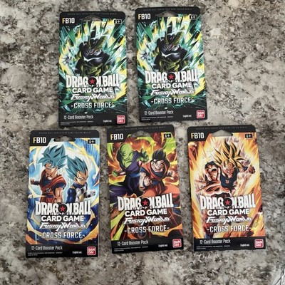 Bandai Dragon Ball Super Fusion World Cross Force Booster Pack Lot x5 English