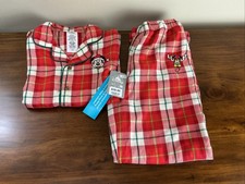 NEW Disney Boys Christmas Red Plaid Pajama PJ Set Mickey Mouse Size 9-10 Years