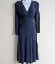 Quince Tencel Jersey Midi Dress Womens Small Navy Minimal Timeless Comfort Soft