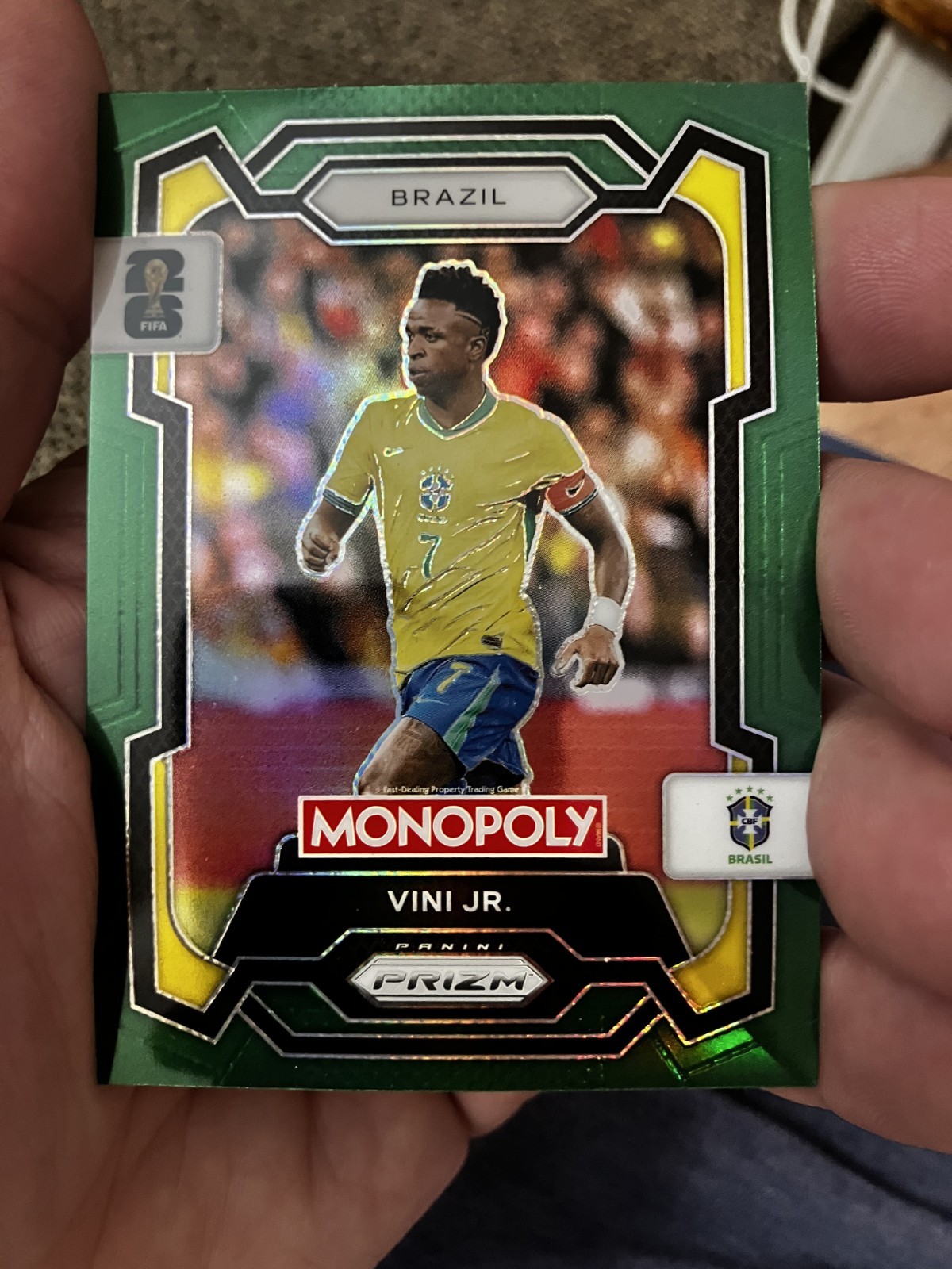 2026 Panini Prizm Monopoly FIFA World Cup Vini Jr Green /35 Brazil SSP Real