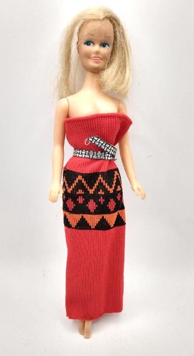 Vintage Steffi Sindy Barbie Clone Fashion Doll Blonde Red Dress