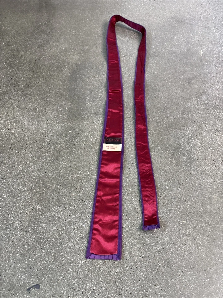 Corbata Lloyd de gamuza morada ultra delgada borde cuello Foto 4 de 4
