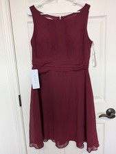 Azazie Shirley Bridesmaid Dress Cabernet Wine Burgundy AZ4027836 A14 NWT Flaw