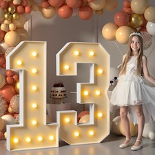 Imprsv 4FT Light Up Numbers, Marquee 13th Birthday Decorations for Girls Boys...