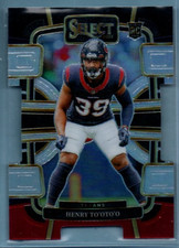 2023 Panini Select🏈Henry To'oto'o Concourse Black Red Die-Cut Rookie Card #39