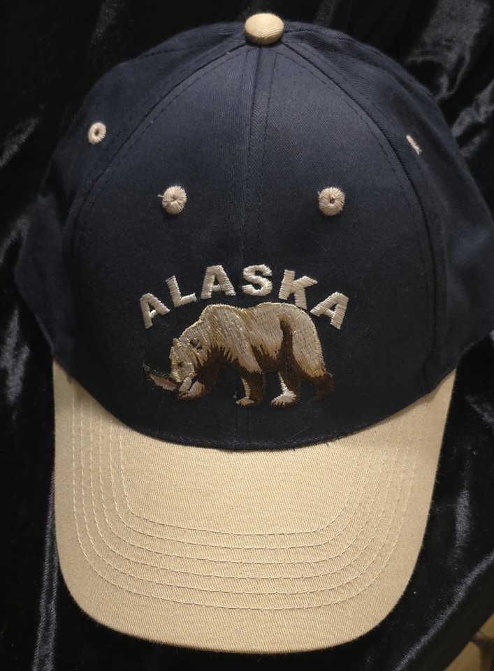 Alaska Hat 100% Cotton Adjustable Strap Bear Spellout Embroidered | eBay