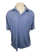 Genteal Men's Baseball Pattern Blue Polo Shirt Size - 2XL (FLAWS)