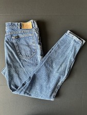 Lee High Waisted Tapered Leg Jeans Medium Wash Blue Denim Vintage Style 32x29