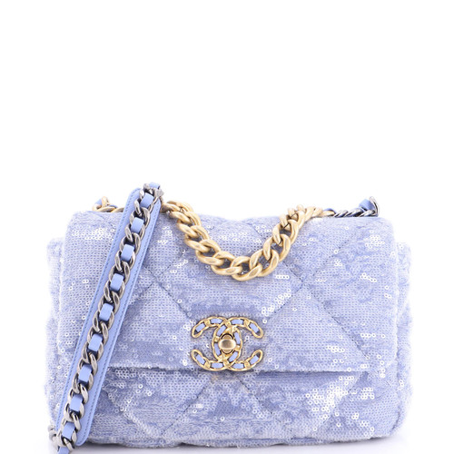 Chanel 19 Flap Bag Quilted Sequins Medium
