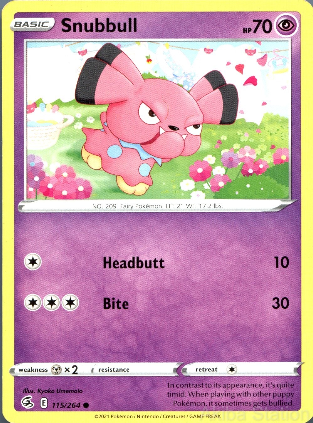 SNUBBULL 115/264 COMMON FUSION STRIKE POKEMON LP