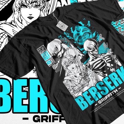 Anime Berserk Griffith Femto Graphic Black T-Shirt All Size