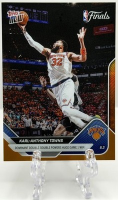 2025-26 Topps Now Finals Karl-Anthony Towns Dominant Game 1 Orange #18/25 SSP