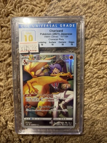 Pokemon Card Charizard Holo 187/184 cgc10