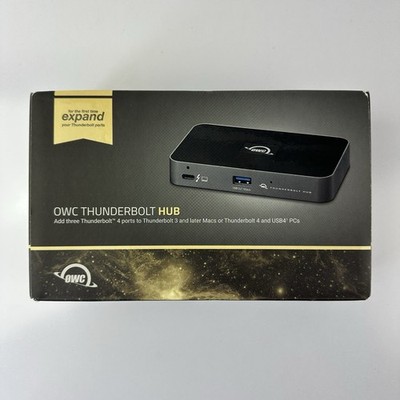 OWC Thunderbolt Hub, 4 Port USB Expander, 3 Thunderbolt-4 USB-C, 1 USB 3.2