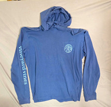Vineyard Vines Men's Slate Blue Long Sleeve Hooded Graphic Pocket T-Shirt Size S