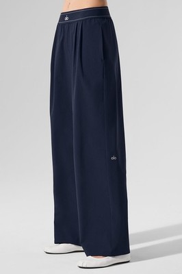 ALO Suit Up Trouser Navy Women's Wide Leg Pants Size S M L | eBay