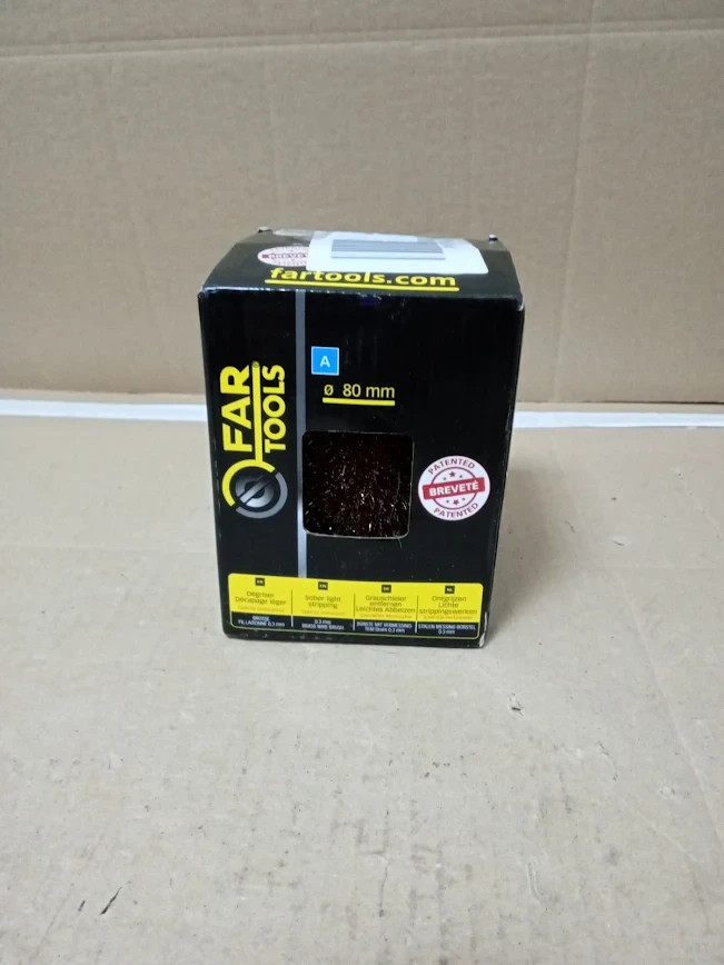 Fartools Brass Wire Fibre Brush Yellow 80mm