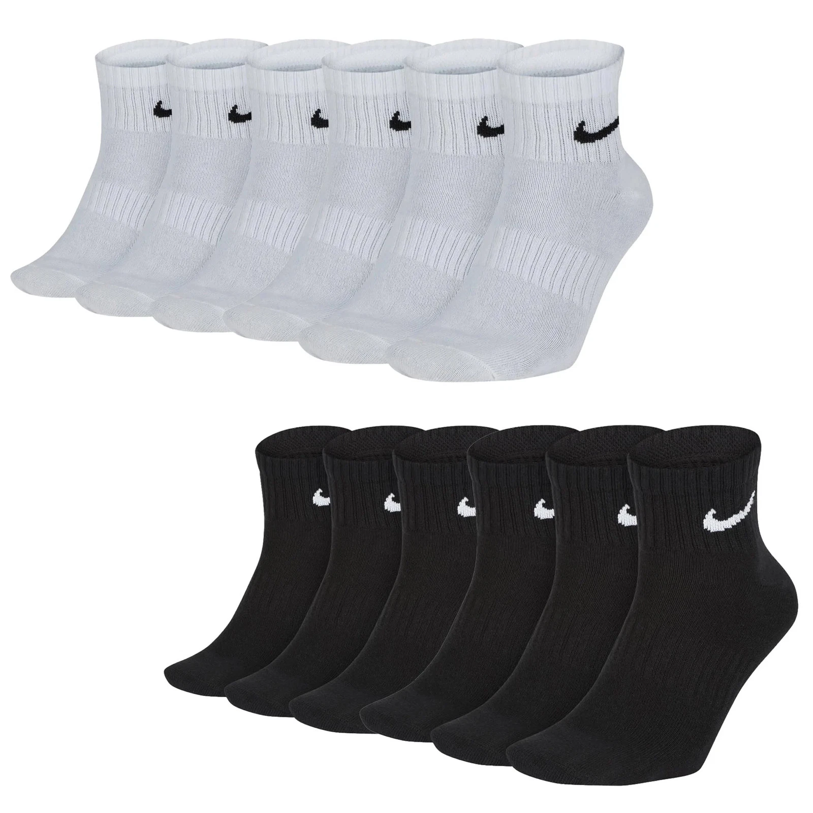 NIKE Unisex 6 Pack Athletic Socks - Everyday, Lightweight No Show Ankle, Simple...