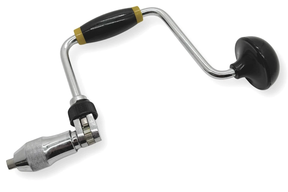 FAMEX Bohrwinde mit Knarre manuell Kurbelbohrer Holzbohrer Handbohrer Brustleier