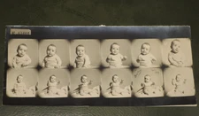 Vtg 1950s 60s B&W Head Tilt Sitting Baby Boy Photo Proofs w/ Dozen 1.5" Images