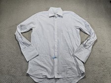 Charles Tyrwhitt Shirt Mens 16-34 White Dress Striped White French Cuff