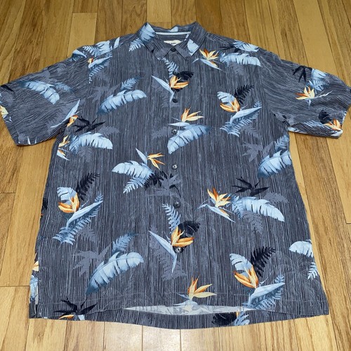 4 Stück Tommy Bahama 100 % Seide Hawaii Camp Blumen bunte Hemden Herren L - Bild 7 von 10