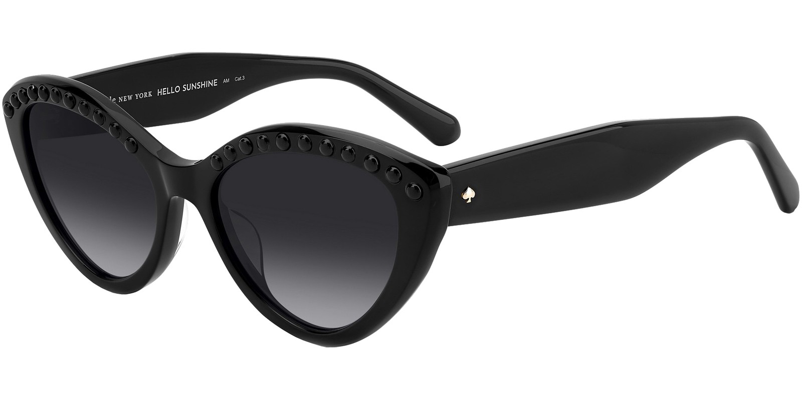 Kate Spade Juni Pearl Womens Black Cat-Eye Sunglasses w Gradient Lens 0807 9O 9790₽