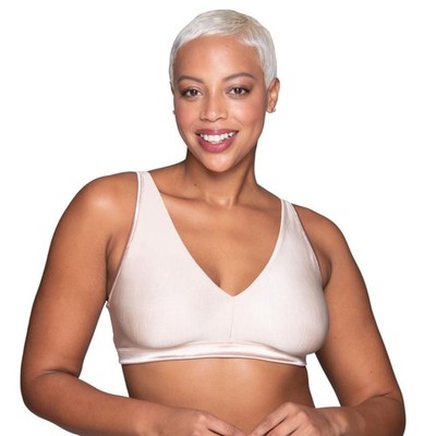 Vanity Fair Women's Illumination Wireless Bralette L Rose Beige NWT